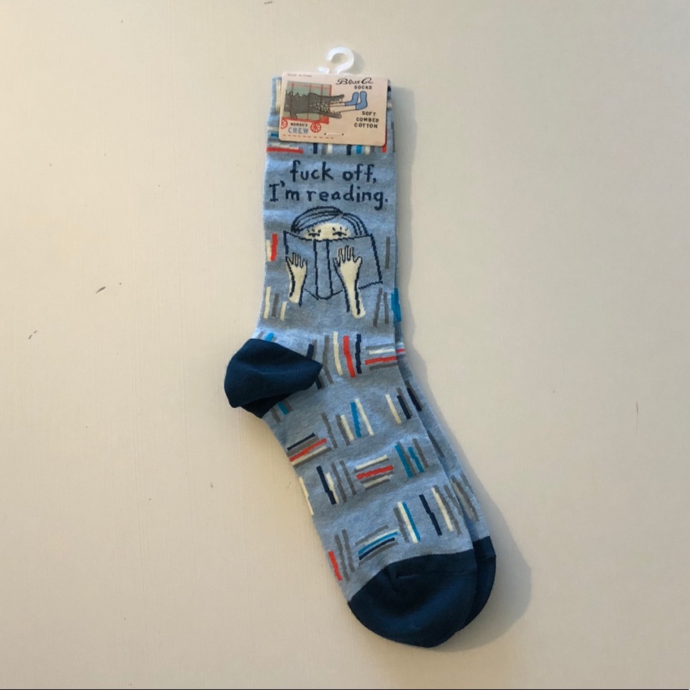 Blue Q Fuck Off, I’m Reading Women’s Crew Socks
